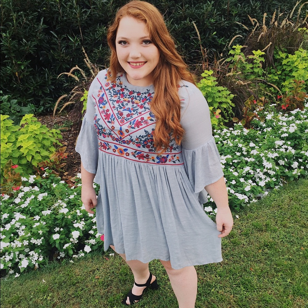 Blue/grey floral dress